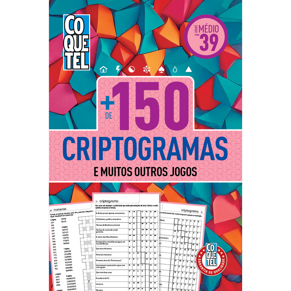 Livro Coquetel Mais de 150 Criptogramas 39livro RCG