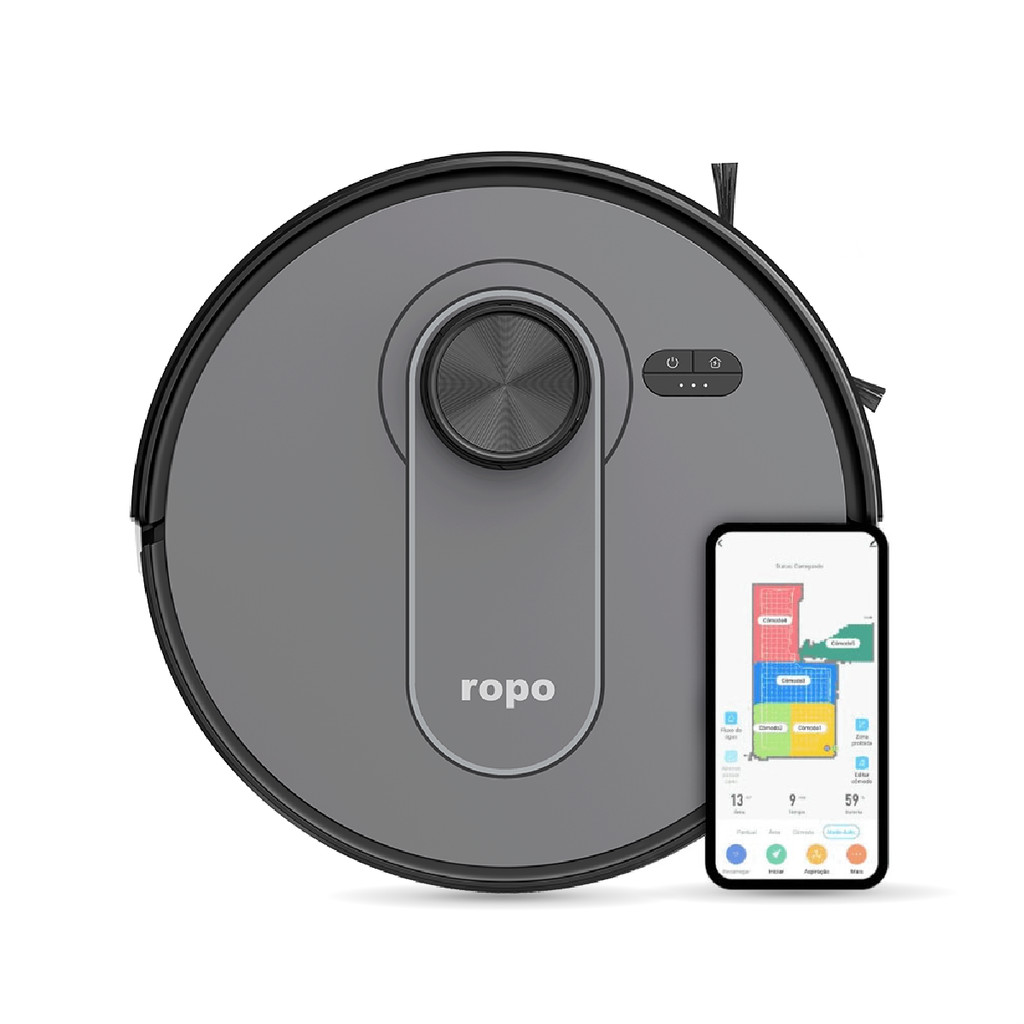Robô aspirador - Ropo Vision com IA-3D Scan, Tecnologia LIDAR, sucção de 5500Pa, aspira e passa pano em Oferta na Shopee