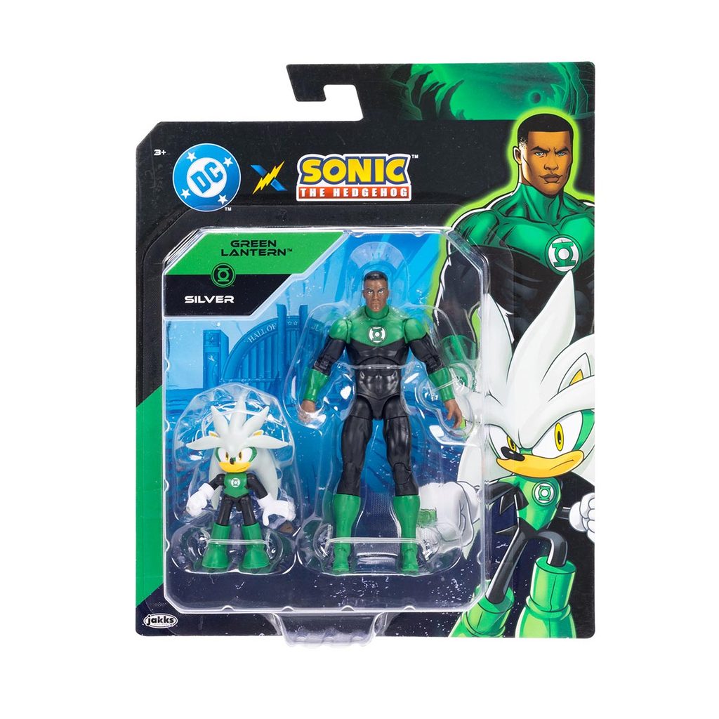 2 Bonecos Articulados Silver e Lanterna Verde - Sonic Warner