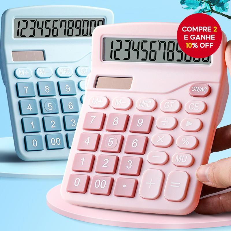 Calculadora De Mesa De Escritório Fofa , Básica , Botão Grande , Display Financeira De Potência Dupla