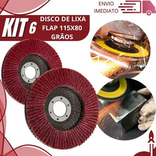 Kit 6/3/2 Disco Flap 115x80 Grão 80 Disco de Lixa Abrasivo Profissional para Ferro, Aço e Madeira em Oferta na Shopee
