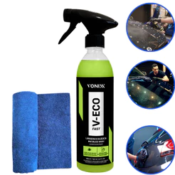 Kit V-Eco Fast 500ml Vonixx + Pano Microfibra para Lavagem Ecológica