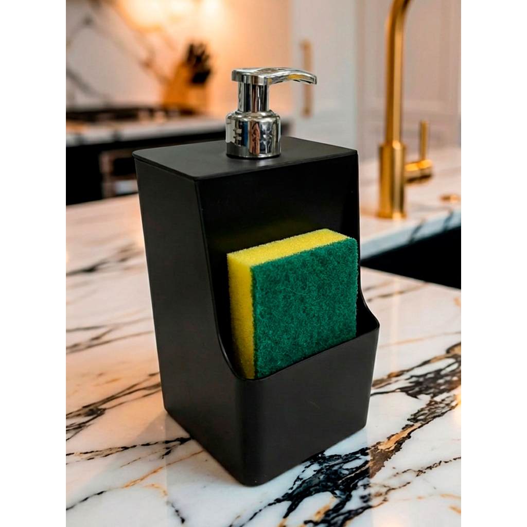 Dispenser Detergente Dosador C/ Porta Esponja 550ml Cozinha em Oferta na Shopee