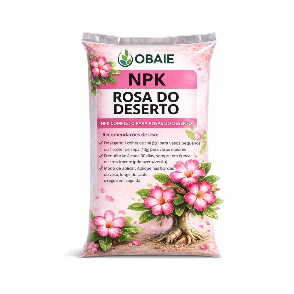 Adubo Fertilizante P/ Rosa do Deserto NPK + Micronutrientes Granulado – 1kg / 3kg - Floração Intensa