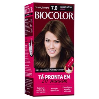 Tinta de Cabelo Biocolor Mini Kit Louro Arraso 7.0 em Oferta na Shopee