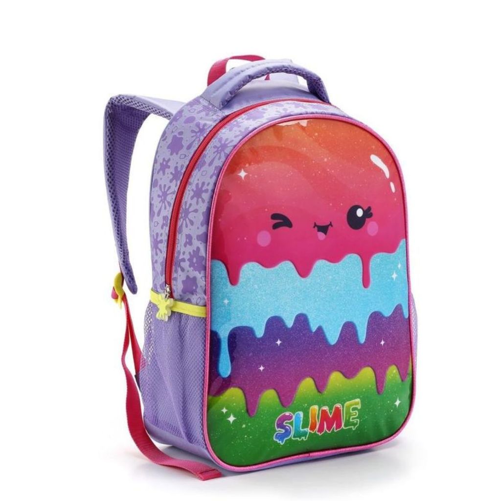 Mochila Costas Menina Slime Infantil Escolar Seanite