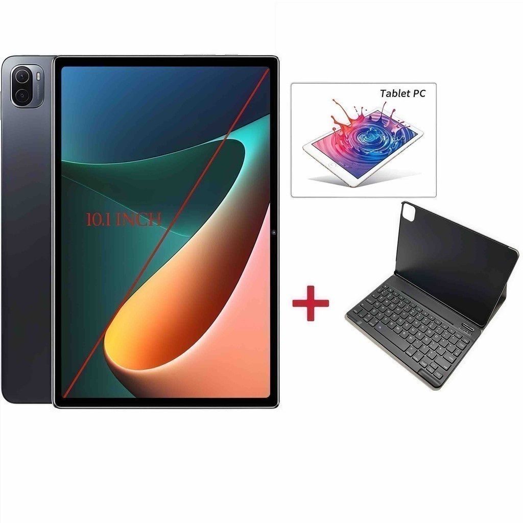 Imagem Tablet Android 8.1 com tela Ips de 10 polegadas e bateria de 4000mah, capa de couro com teclado   ANJGG