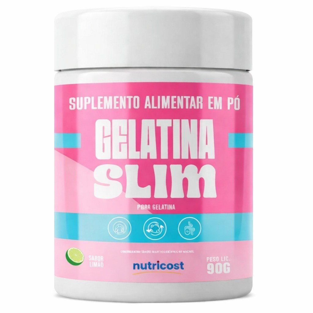 Gelatina Slim sabor Limão 90 g Suplemento Alimentar Original Pronta Entrega