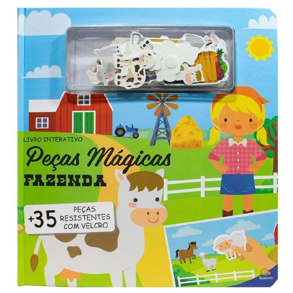 Livro Fazenda 35 Peças Mágicas Com Velcro Infantil TodoLivro