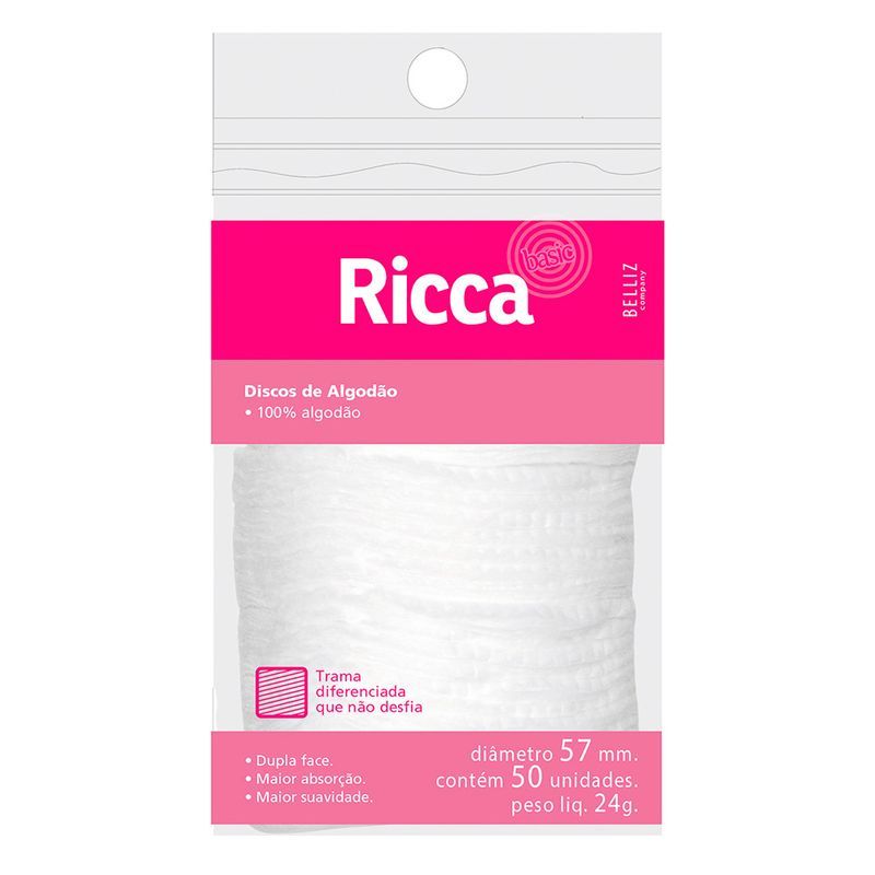 Disco De Algodão Padrão Com 50 Unidades Ricca - 3218 em Oferta na Shopee