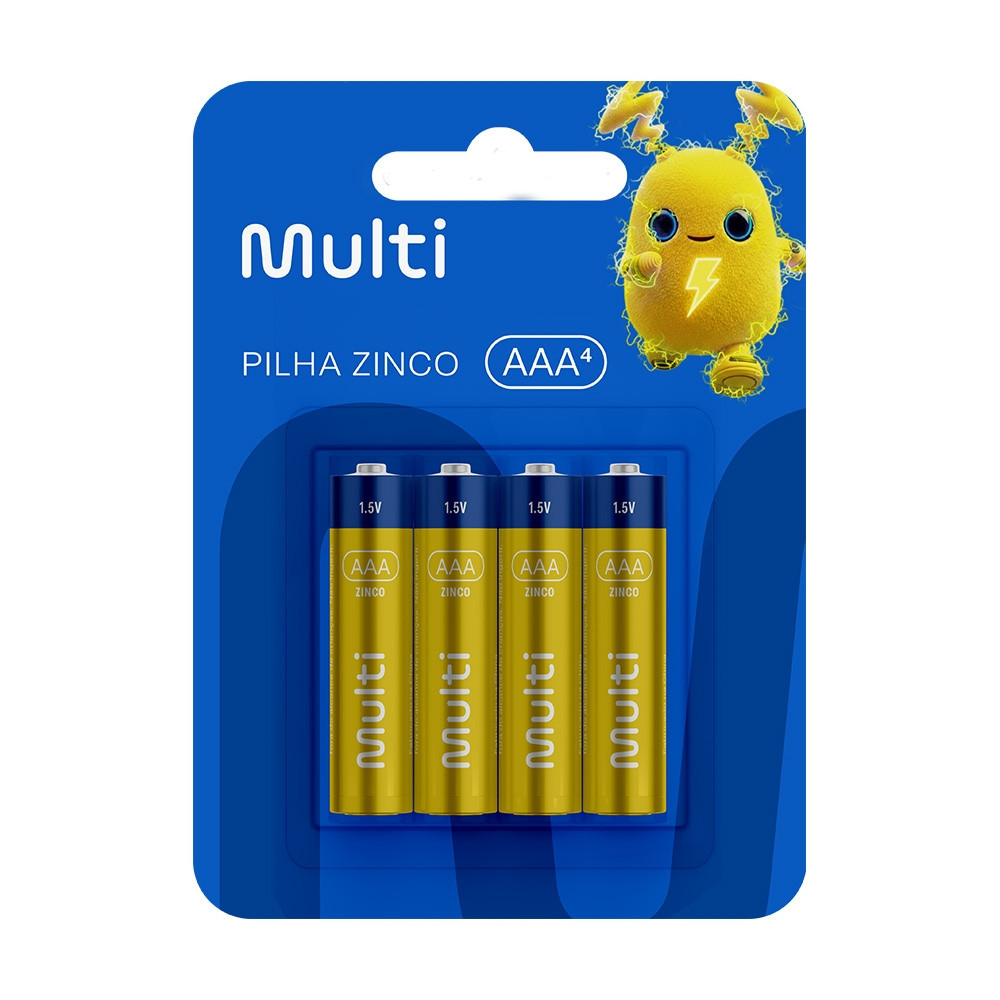 Pilha De Zinco AAA Com 4 Unidades Multi - PZ002