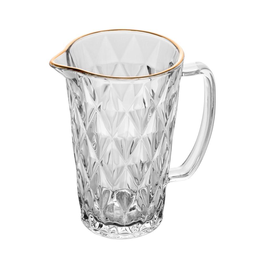 Jarra Lyor Diamond de Vidro com Fio de Ouro Dourado 1,14L
