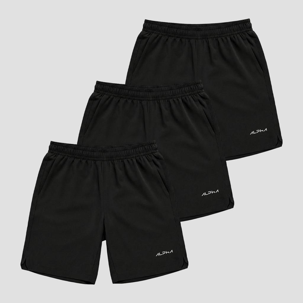 Kit 3 Bermudas Dry Basic Academia Esporte Alpha Co