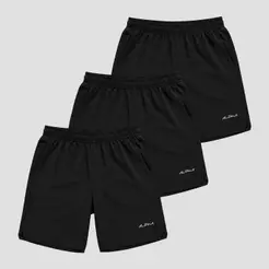 Kit 3 Bermudas Dry Basic Academia Esporte Alpha Co