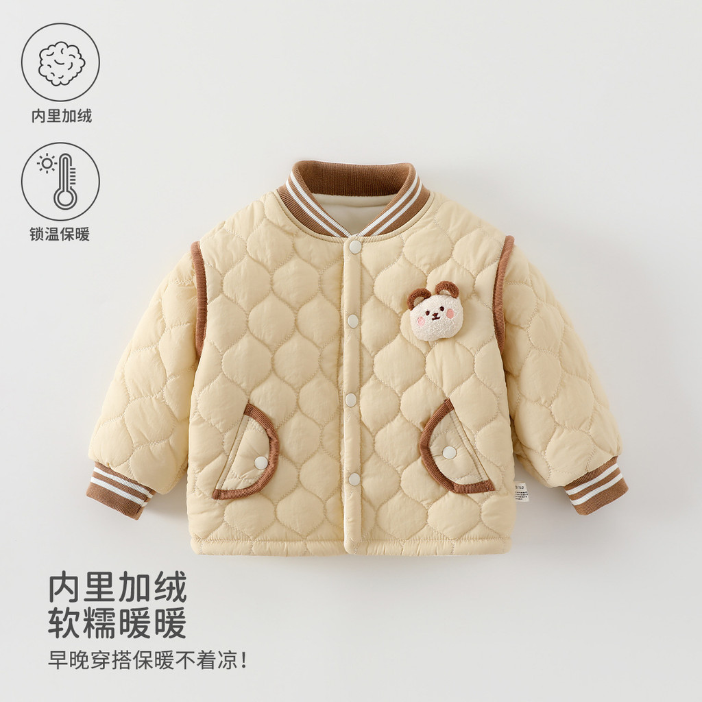 Roupas de bebê roupas de bebê outono inverno roupas 120g jaqueta acolchoada forro de lã engrossado quente bebê passeio t