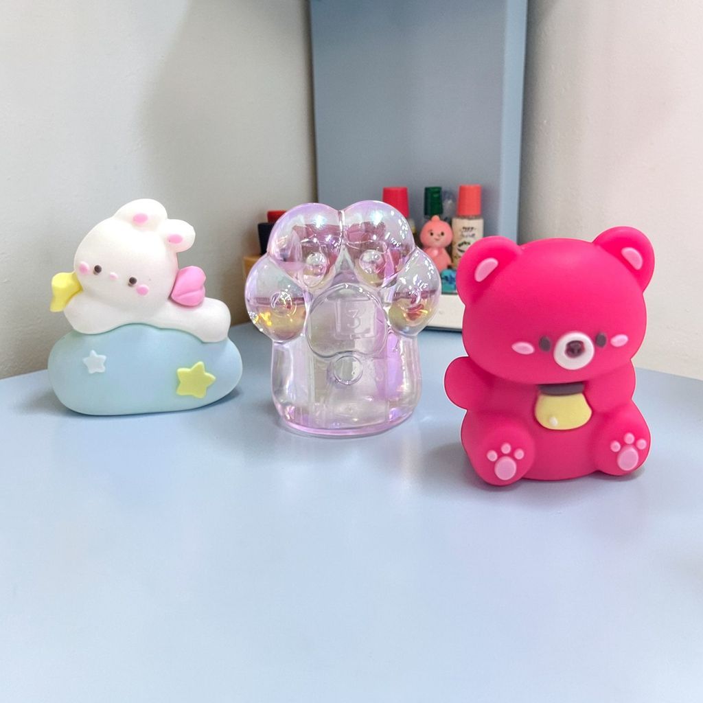 Apontador Criativo Kawaii com Formato Criativo Patinha de Gato/Urso/ Coelhinho - Material Escolar