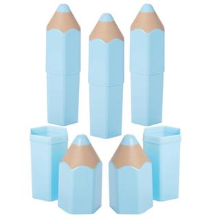 Kit 5 Organizadores Lápis Azul Claro 3D Lúdico Mesa Porta Objetos Porta Treco Presente Lembrancinha Formatura Plasútil