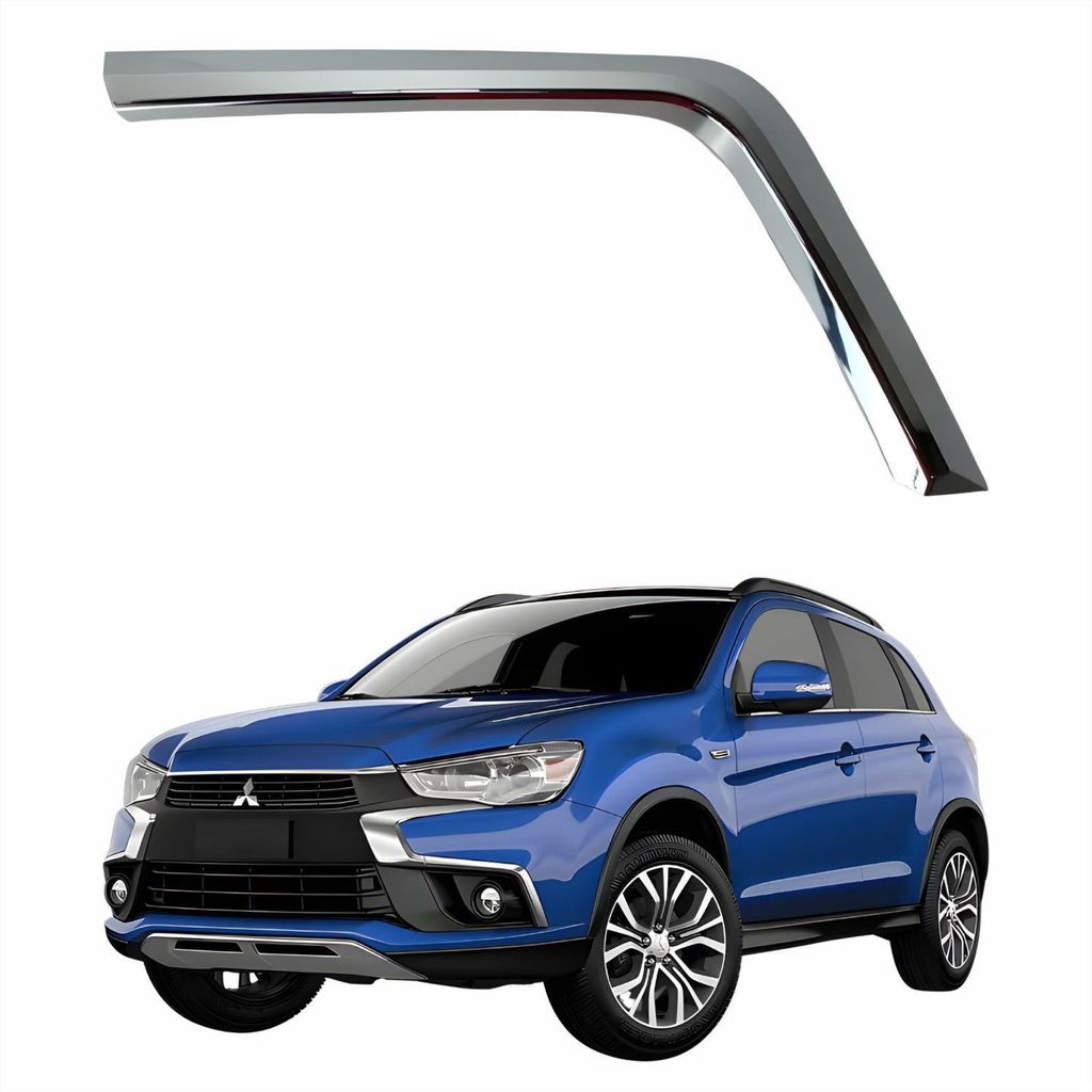 Moldura Parachoque Dianteiro Mitsubishi Asx 2017 Até 2022 Inferior Cromado Lado Esquerdo Motorista