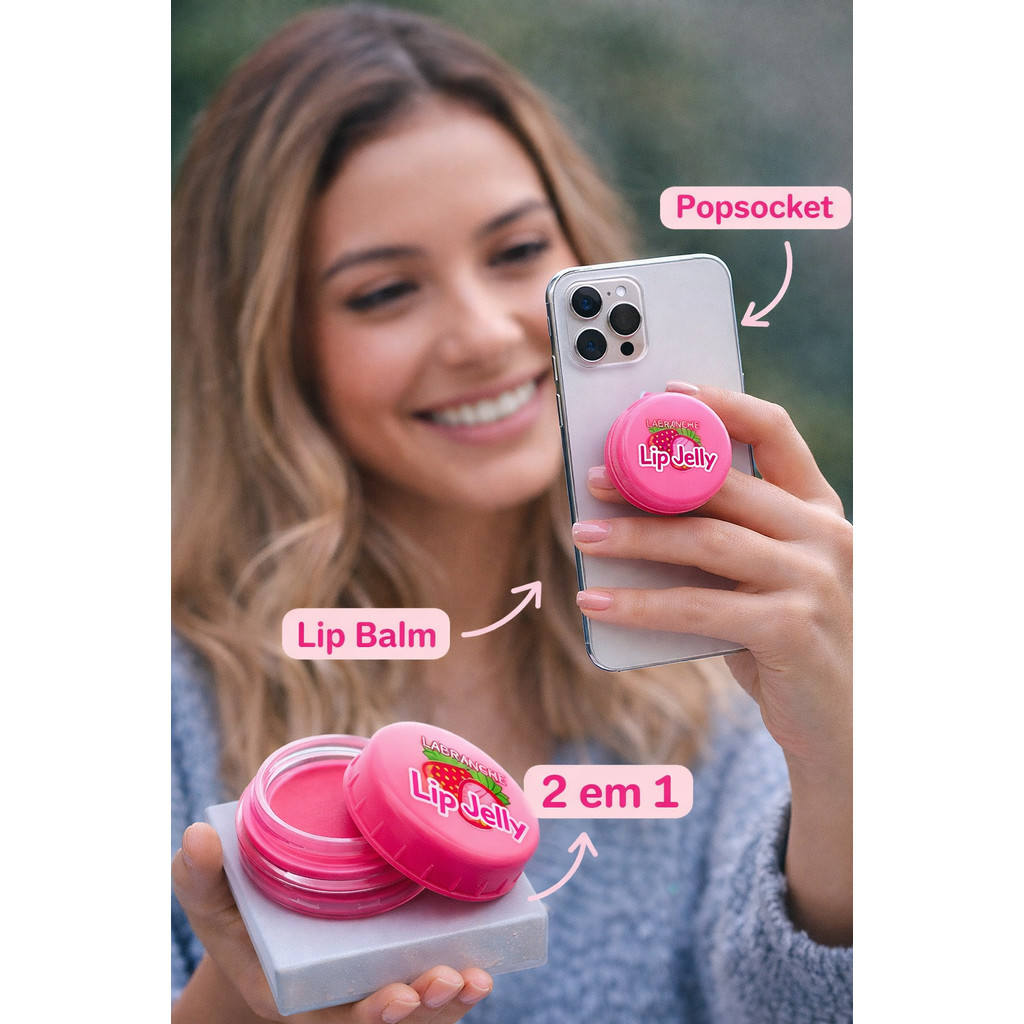 Suporte Para Celular Estiloso Com Design Inspirado Em Gloss e Hidratante Labial –  Popsocket Lip Jelly Labranche LA1219