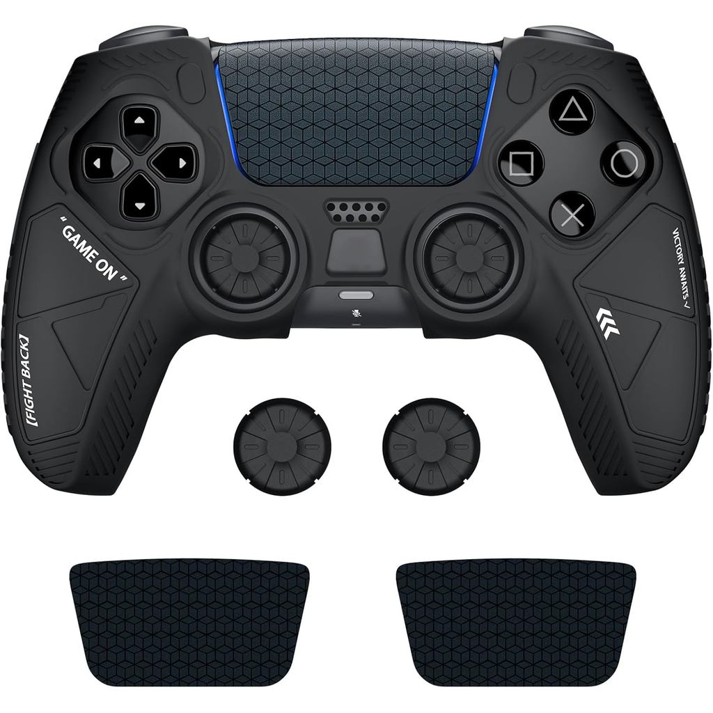 Pele Antiderrapante Do Controlador PS5 , Conjunto De Capa Protetora Macia De Silicone , Acessórios Com 2 Tampas De Apert