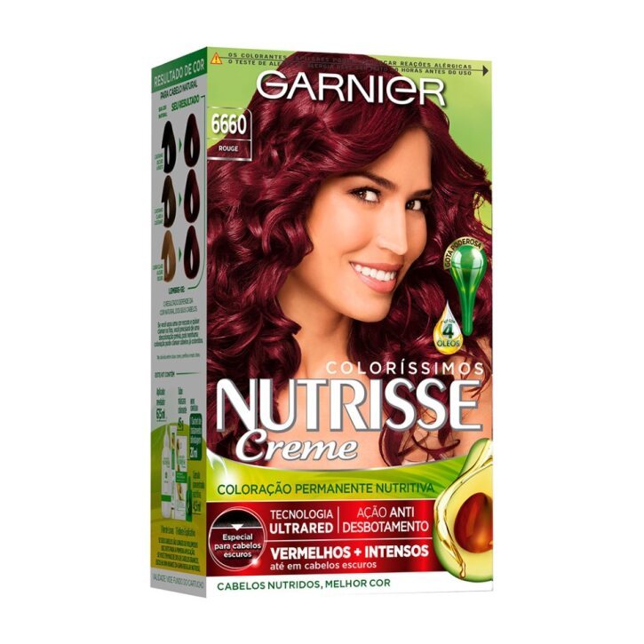 Tintura Nutrisse Creme Louro Escuro Ultra Vermelho Rouge - 6660 em Oferta na Shopee
