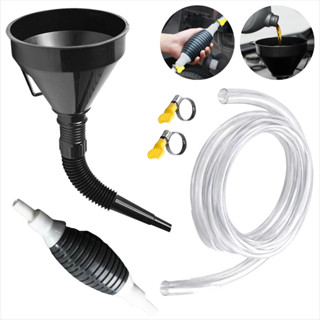 Kit Funil Com Mangueira Sanfonada E Bomba Manual Para Transferir Combustível Gasolina Óleo Etanol em Oferta na Shopee