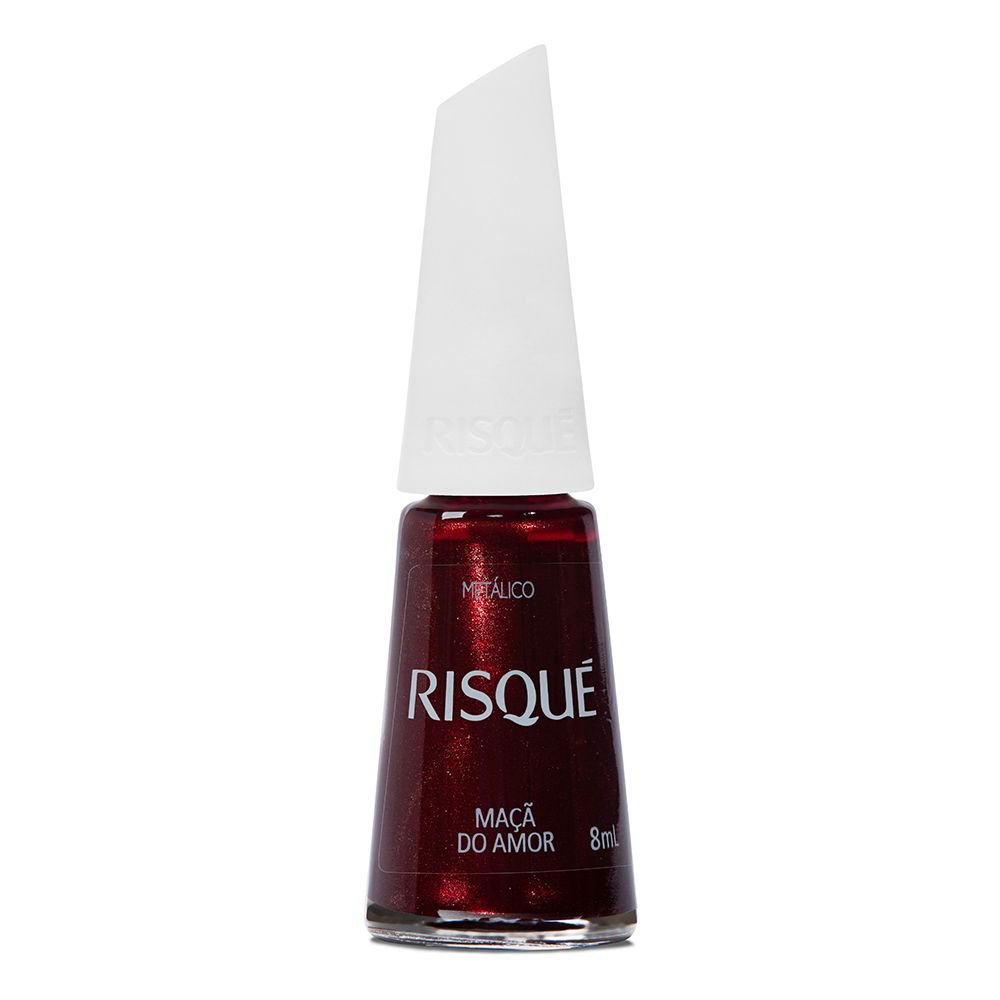 Esmalte Risqué Vermelho Metálico Maçã do Amor 8ml em Oferta na Shopee