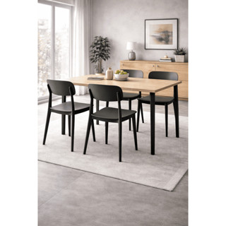 Kit 4 Cadeiras Nanna Pretas de Polipropileno Cozinha Sala de Jantar Design Retrô Industrial em Oferta na Shopee