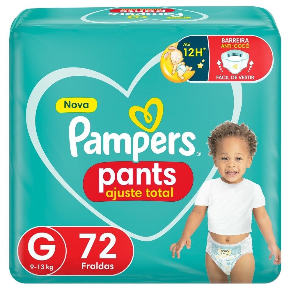 Fralda Pampers Pants Ajuste Total Tamanho G com 72 Unidades em Oferta na Shopee