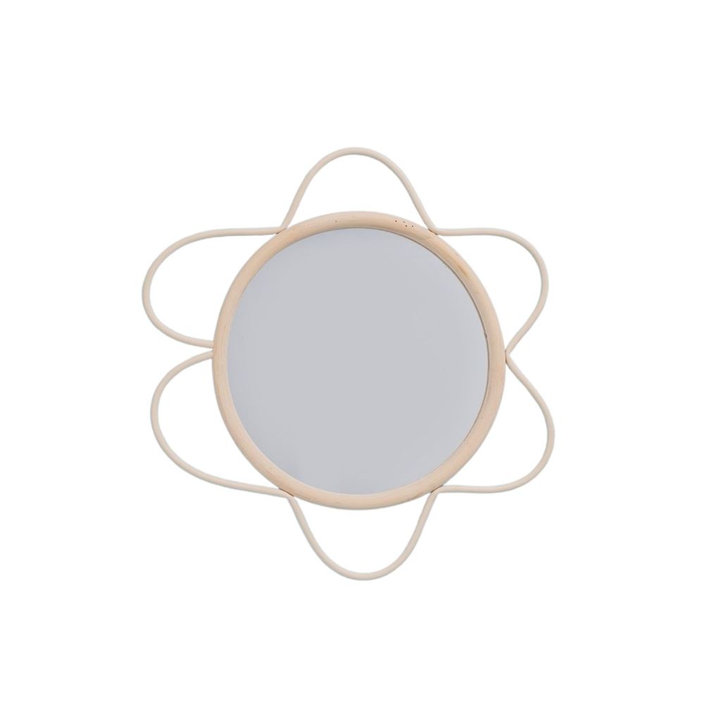 moldura com espelho decorativa de parede flor com textura rattan - Oikos em Oferta na Shopee