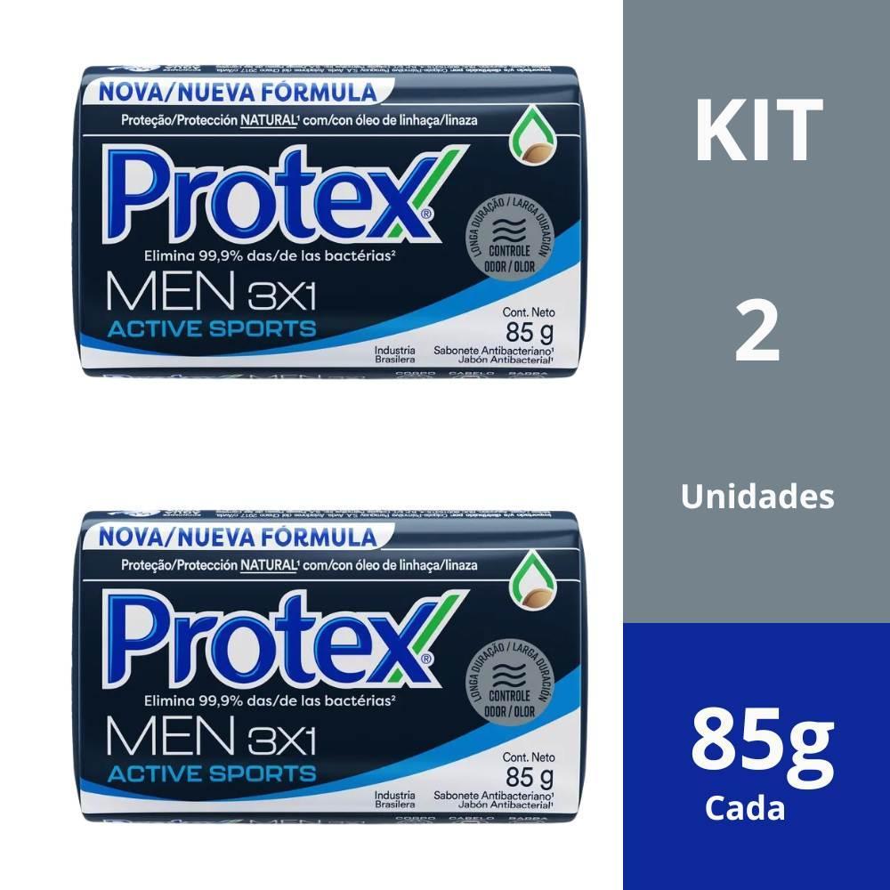 Sabonete Em Barra Protex Men Active Sports 3X1 85G Kit com 2 Unidades em Oferta na Shopee