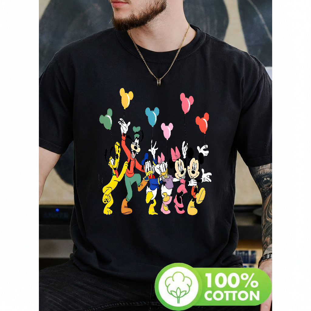 Camiseta Masculina Personagens Disney Mickey Minnie Donald Daisy Pluto Moderna Estilosa Atemporal Infantil