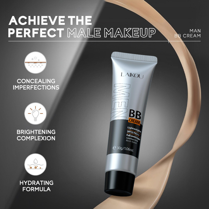 LAIKOU Homens BB Creme LAIKOU Homens BB Creme Base Líquida Corretivo Marca de Acne Iluminando Maquiagem de Beleza