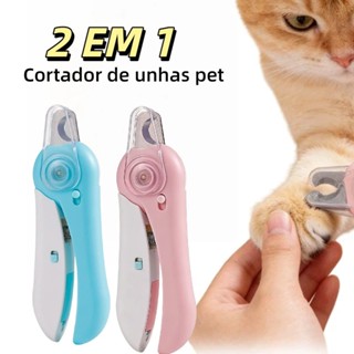 Cortador De Unhas Para Cães e Gatos Kit Alicate e Lixa Com Luz de Led Tesoura Completa em Oferta na Shopee