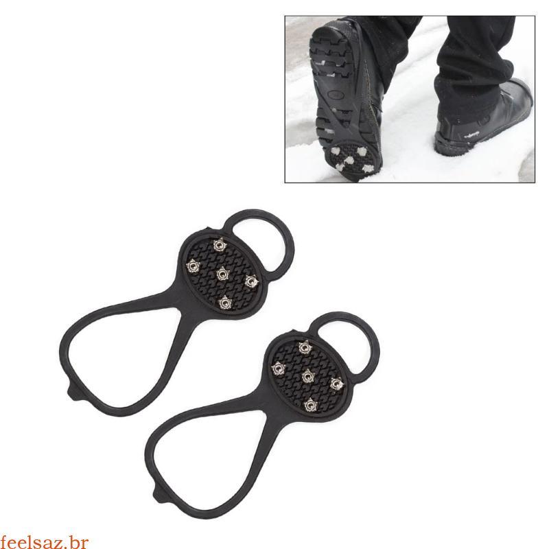 feelsaz 1 Par Chuteiras Tração Antiderrapantes, Capa Sapato, Pinças Neve, Pontas Para Atividades