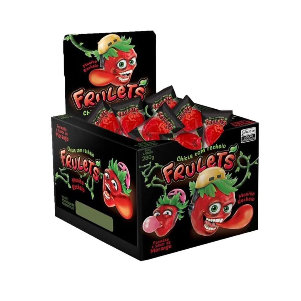 Chiclete Frulets Sukest Forma e Sabor de Morango C/40