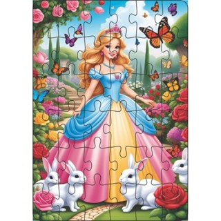 Quebra-Cabeça Jogo Infantil Princesa 36 Peças MDF 18x26 em Oferta na Shopee