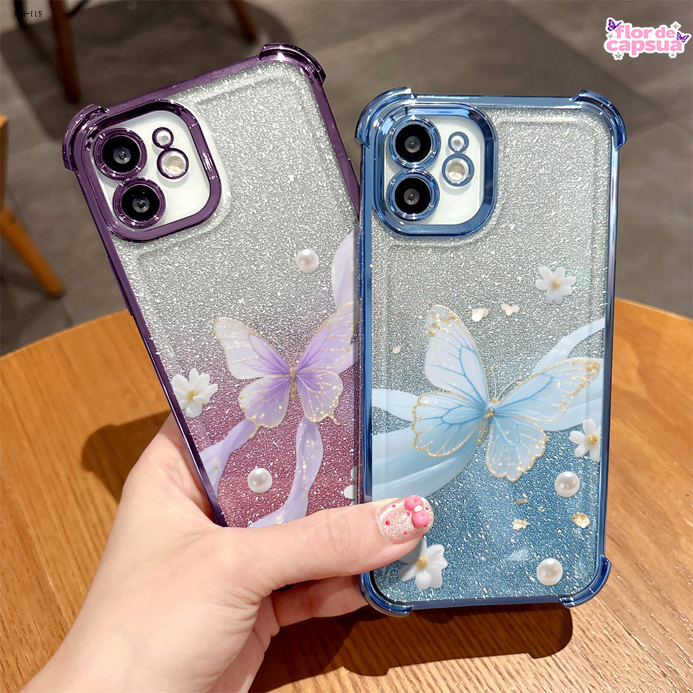 Capa Case Para iPhone 15 14 13 12 11 8 7 XR SE Plus 2020 2022 Com Flocos De Glitter De Celular Capinha SFK 8438