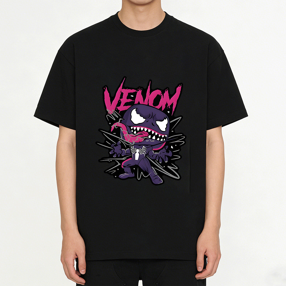 2026 Camiseta Estampa Venom Desenho Bonito Colorido Feroz Venenoso T-shirt Unissex Streetwear Envio Imediato