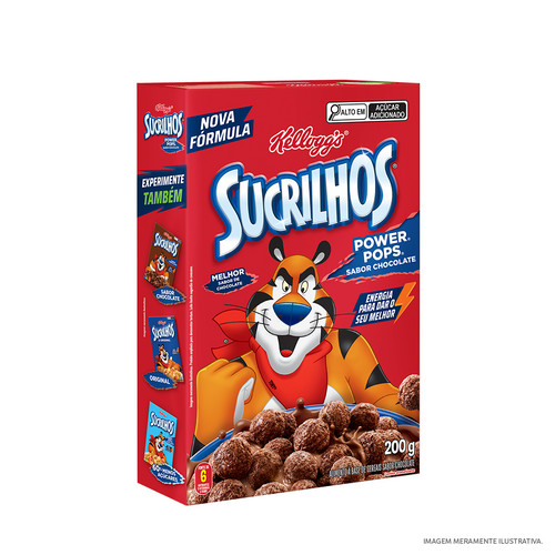 Cereal Sucrilhos® Power Pops sabor Chocolate Kellogg's® 200g