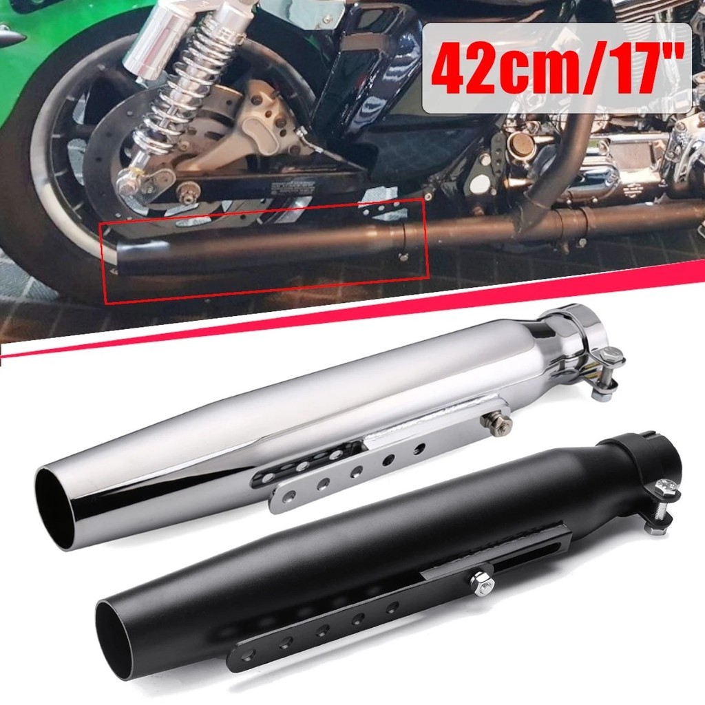 Tubo de escape modificado para motocicleta, retrô, adequado, antigo, príncipe, rabo de peixe, Harley, escape direto, alt