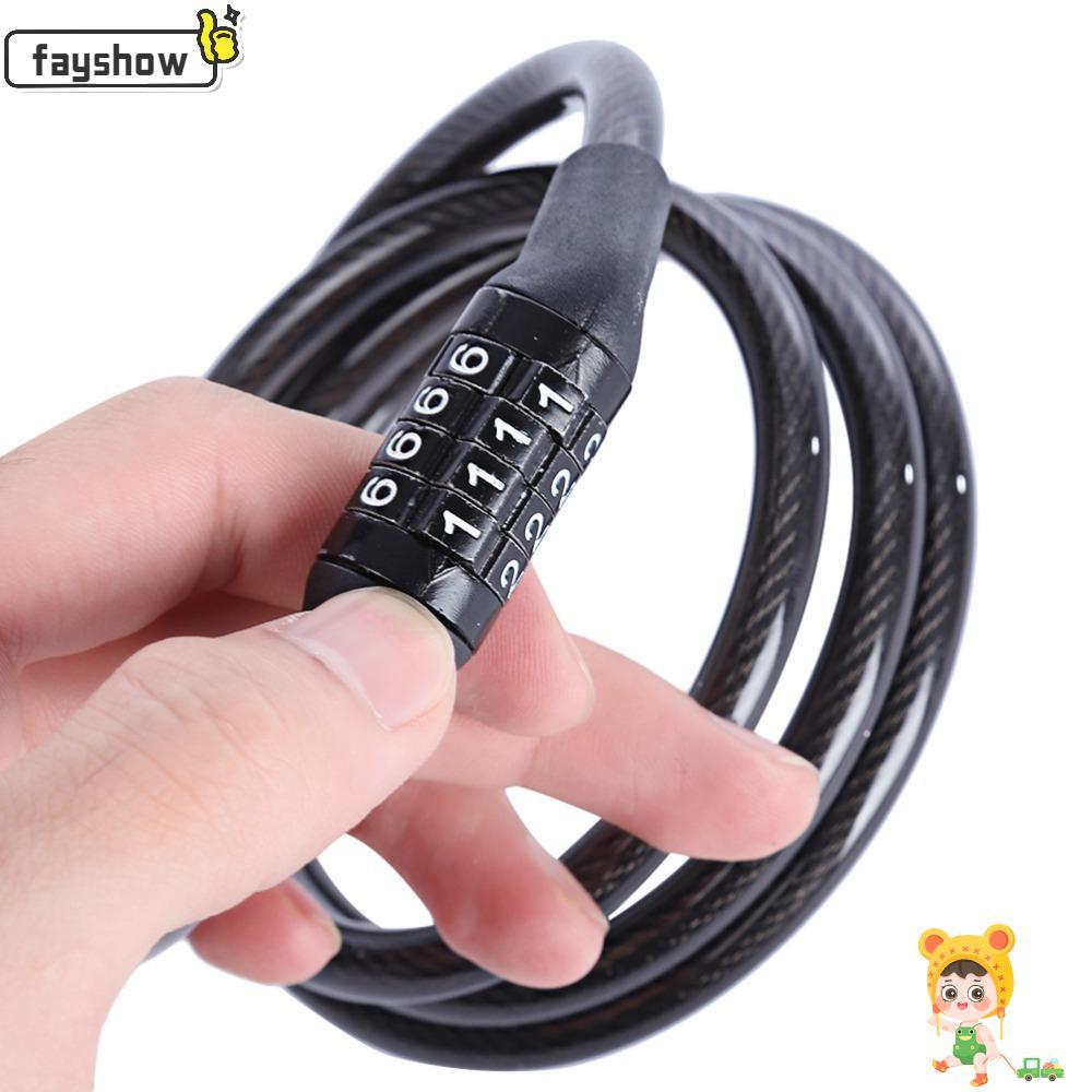 FAYSHOW 2 Pcs Bloqueio De Cabo De Bicicleta , Fácil De Usar De Dígito Pré-Conjunto , Motocicleta De Enrolamento Portátil