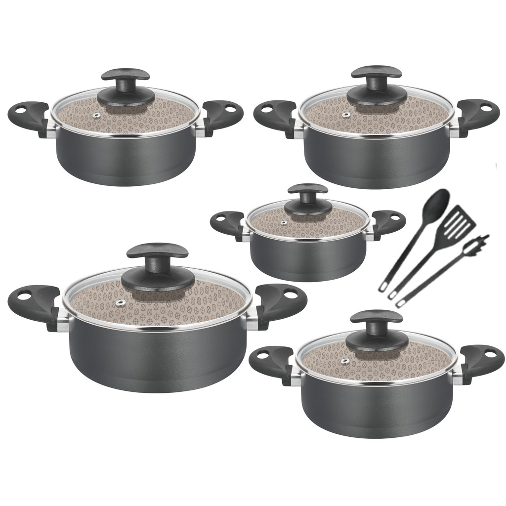 jogo Cacarola 14 - 22 tampa vidro grafite em Oferta na Shopee