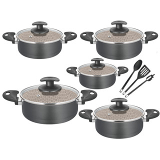 jogo Cacarola 14 - 22 tampa vidro grafite em Oferta na Shopee