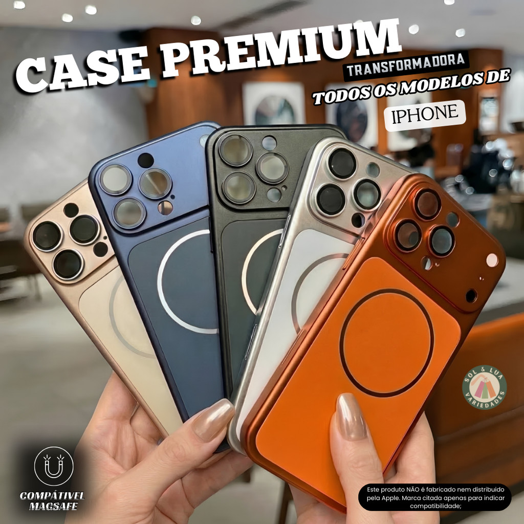 Capa Capinha para Iphone 13 14 15 16 17 Pro Max Vira Transforma estilo 17 compatível Magsafe em Oferta na Shopee