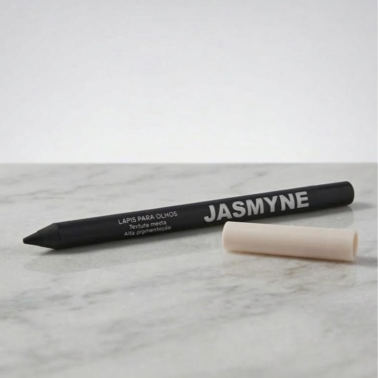 Jasmyne Lápis de Olho Preto Apontável Alta Pigmentação Textura Macia Traço Resistente Cor Intensa