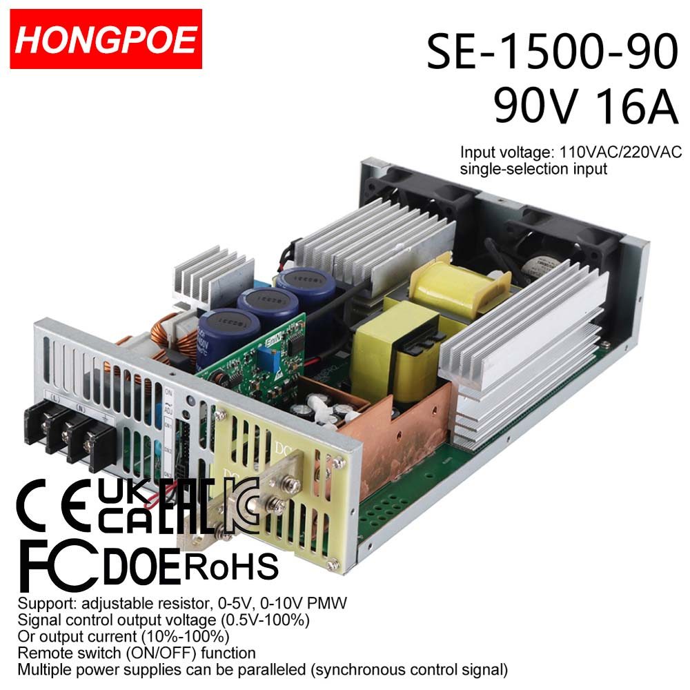 0-90V 16A 1500W Ajustável AC-DC 5V 10V PLC/PMV Transformador De Controle De Sinal , Adequado Para motor/Bateria/solar/in