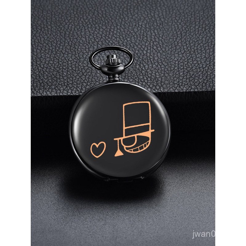 Relógios e cronógrafos com tema de anime, relógio de bolso do Ladrão Fantasma Kid, colar com relógio flip 2D, relógio de