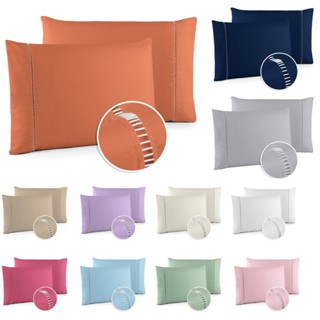 Par De Fronhas 400 Fios 50x70 Micropercal Com Detalhe Ponto Palito em Oferta na Shopee