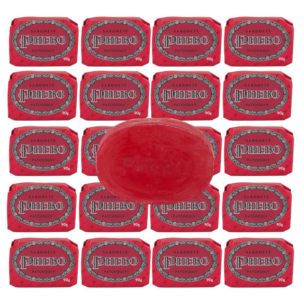 Kit 20 Sabonete Phebo Granado Patchouly Glicerina Base Vegetal em Barra 90g